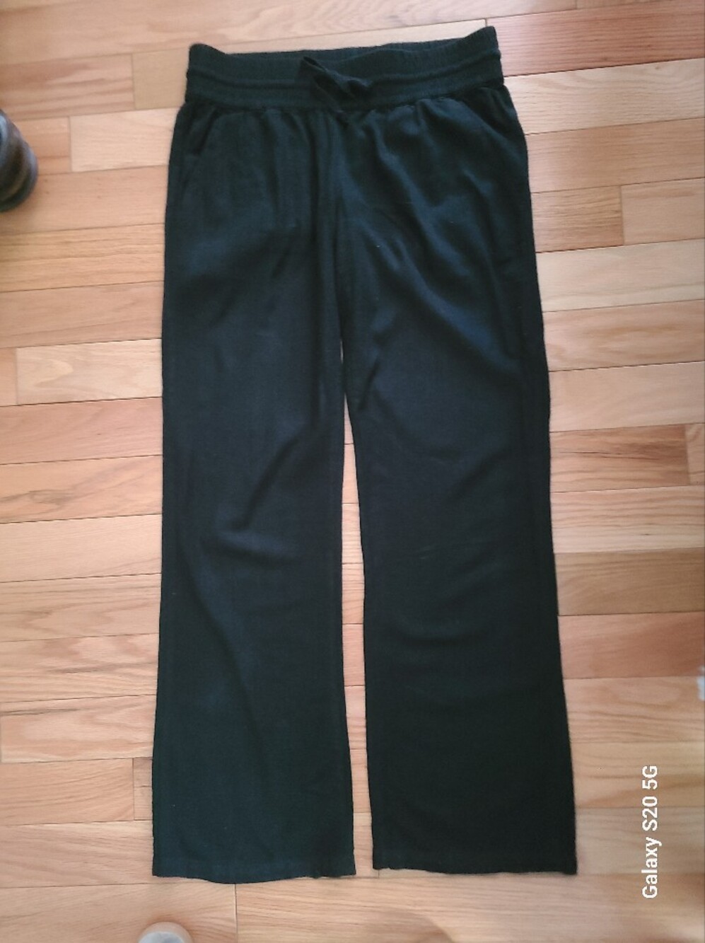 Hurley Black Linen Wide-Leg Pants